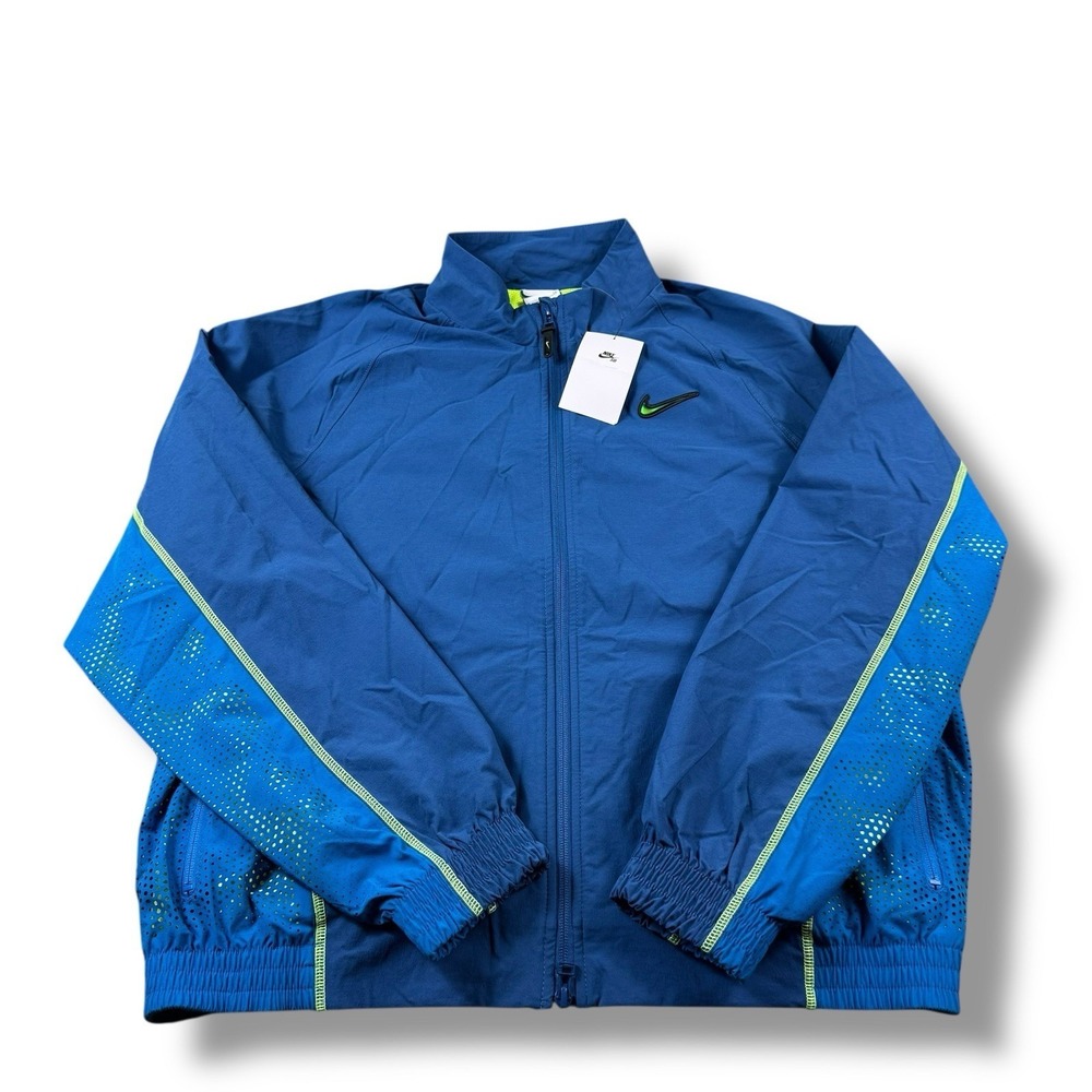 NWT $180 Nike SB x Ishod Wair Max Heritage Track Jacket Blue Neons Green Mens S